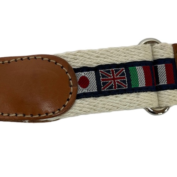 United Colors Of Benetton Flag Belt Italy Benetton 100% Cotton S Vtg 1980s - Picture 10 of 10